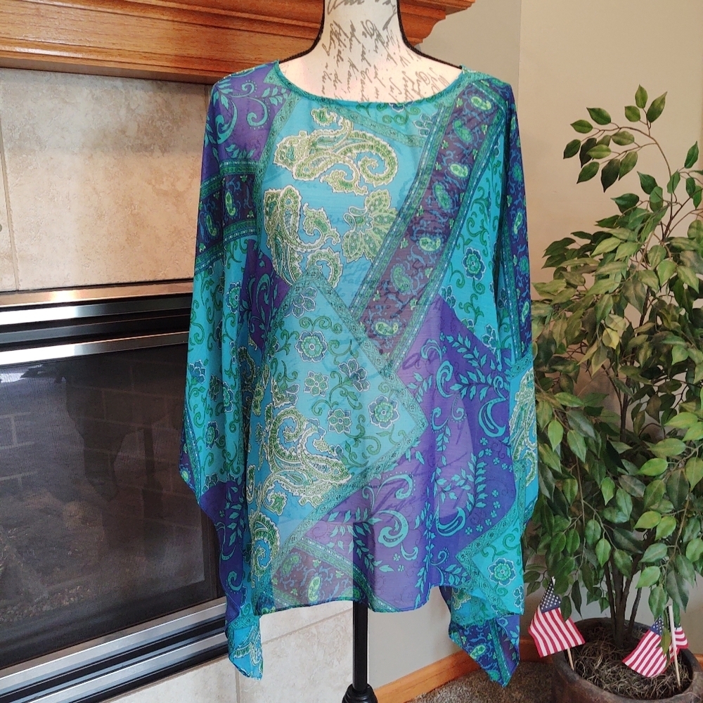 Susan Graver M Semi Sheer Top or Swim Cover! - Picture 7 of 10